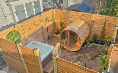Modern 3BR Retreat Sauna Hot Tub Walk to Dining