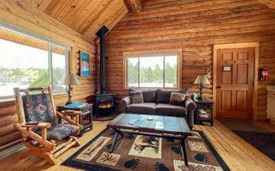 Photo 4 - Perfect log cabin with fireplace near skiing, snowmobiling, and more!