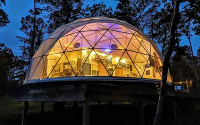Geodesic Glamping Dome | The Caverns & Waterfalls