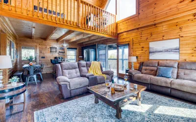 Photo 5 - Cozy Cabin Hot Tub Balcony Golf Simulator Near Pigeon Forge Smoky Mountain Group Retreat Mountains Are Calling by Avantstay