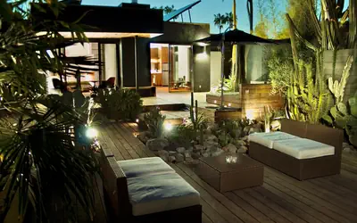 Cactus Flower - Modernist Solar Guesthouse Garden