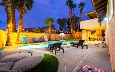 Strip-side Villa: Pool, Mini Golf, Casino Games!