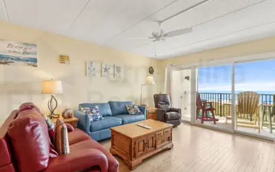 Oceanfront Beach Condo with Private Balcony, Short Walk to Pool and Beach