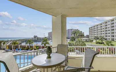 Inlet Reef 109 is a gulf front 3 BR sleeps 8