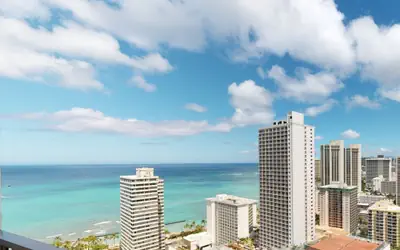 Artsy 32nd Floor Condo with Modern Furnishings & Gorgeous Ocean Views