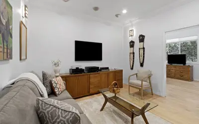 Big Bear Home features Private Entrance and Patio with Fire Pit