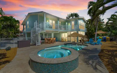 Rest A Shore Waterfront Home, New Private Pool, Walk to Sombrero