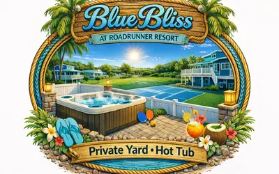 Blue Bliss, Private Hot Tub & Fenced Yard at Roadrunner Resort