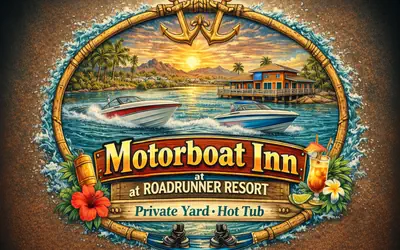 Motorboat Inn, Deluxe River Views, Roadrunner Resort!