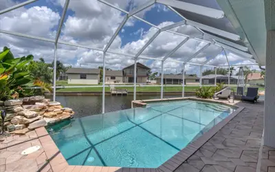 Cape Coral 3-Bedroom Canalfront Pool Vacation Home with Dock