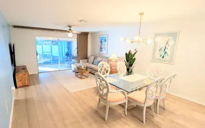 Retro Coastal Fort Myers Retreat Spa Fire Pit