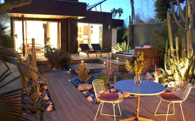 Cactus Flower - Modernist Solar Guesthouse Garden