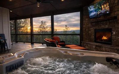 Luxury Cabin w/ Top Hochatown Views, 3 Decks & Putt-Putt