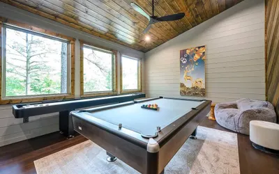 Game Room + Bunk Room + Large Covered Deck + 4 King Bedrooms + Great Layout