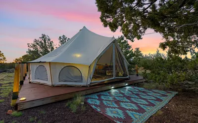 Family Bell Tent with 1 Queen + 2 Twin Beds