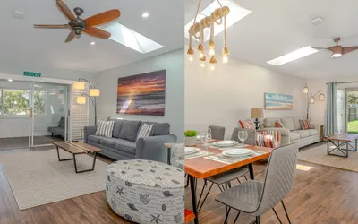 TWO Dog Friendly Homes with Private Fenced Yard and Fire Pit STEPS to the Beach!