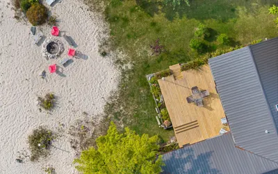 Lake Huron Beachfront Home~Mackinac Island Views!