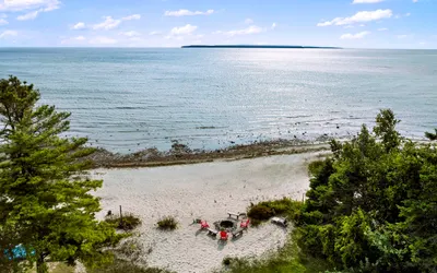 Lake Huron Beachfront Home~Mackinac Island Views!