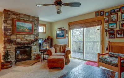 Wanderlust Elegant Townhome includes Rustic Stone Fireplace