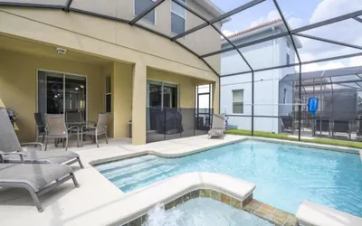 Family Pool Home near Disney!! Modern Decor, BBQ ,Resort w/ tons of Amenities!