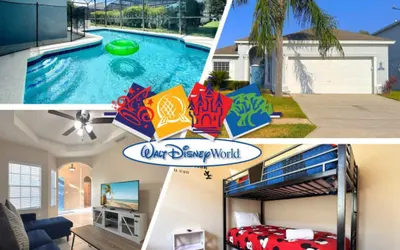 Disney Hideaway Villa Sleeps 9, 4Bd Home with Pool
