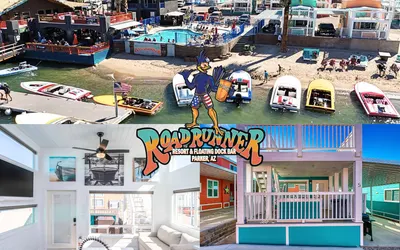 Motorboat Inn, Deluxe River Views, Roadrunner Resort!