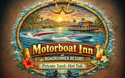 Motorboat Inn, Deluxe River Views, Roadrunner Resort!