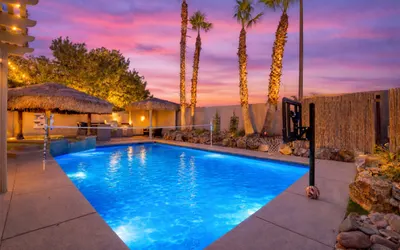 Vegas Retreat | Resort Style Backyard, Game Room, Spa