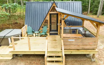 A Serene A-Frame Cabin with Hot Tub