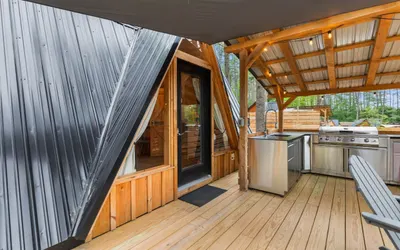 Rustic A-Frame Getaway with Hot Tub