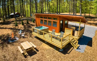 Modern Forest Cabin with Private Hot Tub & Fire Pit