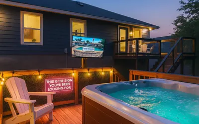 Neon Vibes • Outdoor TV • Hot Tub • Arcade Room