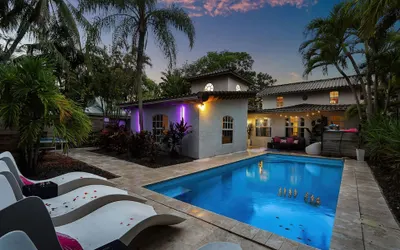 Chic Retreat Heated Pool Floats Close to Beach