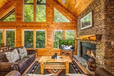 Photo 3 - Secluded 3BR Cabin w Hot Tub Dog Friendly Sleeps12