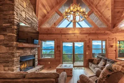 Photo 3 - Waynesville Mtn Cabin-scenic Views Relaxing Hottub