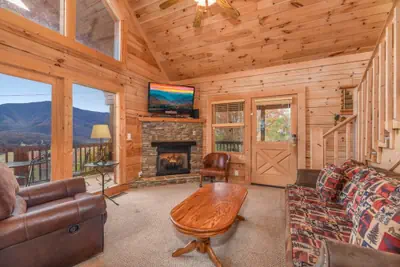 Photo 3 - Gorgeous View Cabin Hot Tub Privacy Fireplace Pool Fishing Access