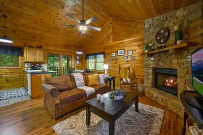 Photo 3 - Location Log Cabin Hot Tub Fireplace Pool Fishing