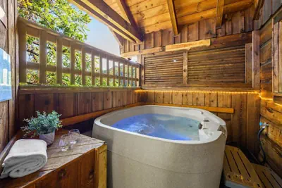 Photo 2 - Location Cute Studio Log Cabin Hot Tub Fireplace