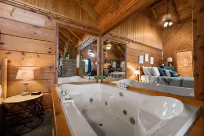 Photo 4 - Location Cute Studio Log Cabin Fireplace Hot Tub