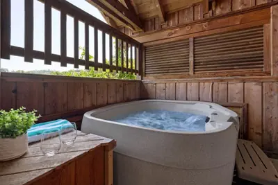 Photo 2 - View Location Studio Log Cabin Hot Tub Fireplace