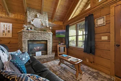 Photo 3 - View Location Studio Log Cabin Hot Tub Fireplace
