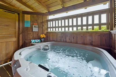 Photo 2 - Location Smokies Log Cabin Hot Tub Fireplace