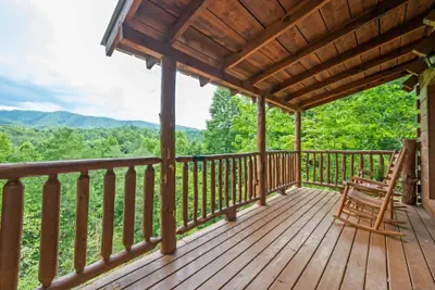 Photo 2 - View Private Log Cabin Fireplace Hot tub Relax