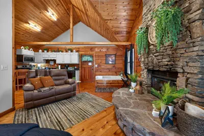 Photo 4 - Hot Tub Location Cozy Studio Log Cabin Fireplace