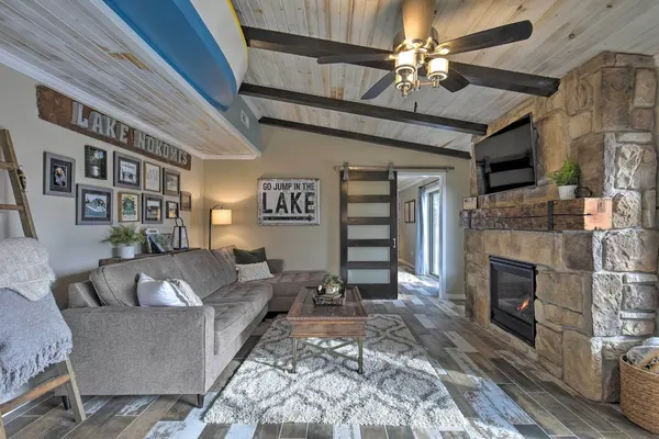 Photo 1 - Tranquil Lakefront Cabin: Fire Pit, Grill & Patio