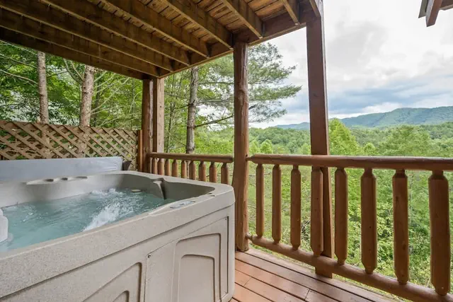 Photo 1 - View Private Log Cabin Fireplace Hot tub Relax